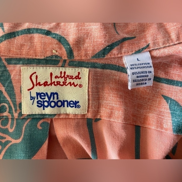 VTG REYN SPOONER Alfred Shaheen Aloha Hawaiian Floral Shirt Men L Lar… - Picture 5 of 6